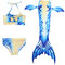 3Pcs Mermaid Tail Swimwear Bikini Bathing Suit Costume Swimsuit For Girls 4Y-13Y - #4