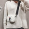 Canvas Small Printing Multicolor Shoulder Bag - White heart