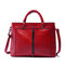 Women PU Leather Square Tote Bag Oil Leather Crossbody Bag  - Red