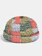 Unisex Plush Color Contrast Color Block Patchwork Fashion Warmth Brimless Beanie Landlord Cap Skull Cap - #01