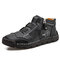 Men Handmade Stylish Side Zipper Microfiber Leather Ankle Boots - Black