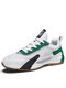 Men Contrast Color Chunky Sneakers Lace Up Sport Casual Running Shoes - Green
