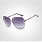 Women Vintage UV Protection Polarized Glasses Large Frame Alloy Sunglasses - Purple
