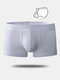 Men Sexy Cotton Loop Boxers Comfortable Plain Stretch No Fly Contour Pouch Underwear - White