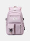 Women Large Capacity Splashproof Multi-function Multi-pocket Backpack - Purple