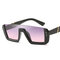 Women Retro Square Anti-UV PC Lens Sunglasses PC Half-frame Vogue Sunglasses - 2