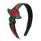 Women's Retro Hairband Embroidery Rose Flower Hair Accessories - Green
