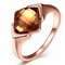 Luxury Wedding Ring Alloy Rhombus Glass Crystal Women Ring - Rose Gold
