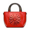 Women National PU Leather Flower Crossbody Bag Handbag - Red