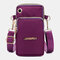 Women Waterproof Headphone Plug Phone Bag Crossbody Bag - Purple