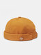 الرجال والنساء القبعات بدون حواف الصلبة اللون شجرة جوز الهند التسمية الجمجمة قبعات الهيب هوب قبعة - الأصفر