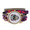 Ethnic Colorful Skull Pattern Multilayer Wrist Watch Lady Bracelet Digital Watch - Purple