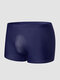Men Ice Silk 3D Solid Seamless Shockproof Sports Legging Cozy Thin Boxers Briefs - Navy