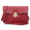 Women PU Leather Cover Phone Bag Little Crossbody Bag Messenger Bag - Wine Red