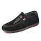 Men Synthetic Suede Warm Lining Slip On Casual Shoes - Black