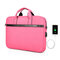USB Travel Laptop Bag Waterproof Messenger Bag Shoulder Bag for Men And Women - Pink