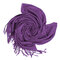 Women Cashmere Artificial Silk Tassel Fringe Shawl Wrap Long Range Scarf - Purple