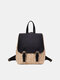 Women Plaited Detail Tote Bag Large Capacity Shoudler Bag - Black