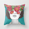 New Print Woman Flower Head Avatar Pillowcase Home Sofa Office Cushion Cover - #14