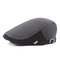 Men Cotton Solid Color Sunshade Beret Cap Duck Hat Casual Outdoors Peaked Forward Cap Adjustable Hat - Black