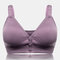 Maternity Front Button Soft Cotton Breathable Nursing Bra - Purple