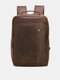 Men Vintage Multifunction Large Capacity Backpack 15.6 Inch Laptop Bags Travel Bag - Brown