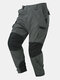 Men Outdoor Hit Patchwork Multi Pocket Buttons Velcros Details Ajustable Cuff Cargo Pants - Gray
