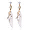 Fashion Feather Earrings Star Rhinestones Acrylic Dangle Earrings Gift for Girls Women - White