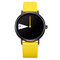 Casual Style Quartz Watch Creative Dial Fashion Women Waterproof Leather Band Quartz Watch - Yellow