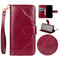 Women Vintage Solid Phone Case For Iphone 2 Card Slot Clutch Bag - Wine Red