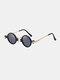 Men Fashion Outdoor UV Protection Galvanized Metal Frame Non-slip Nose Pad Circle Round Sunglasses - #01