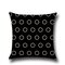 Cojín de almohada de lino con puntos de onda geométrica negra, geometría cruzada en blanco y negro sin núcleo Coche, funda de almohada para decoración del hogar - #3