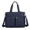 Women Nylon Large Capacity Handbag Multi-pocket Crossbody Bag - Navy Blue