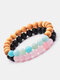 1/2 Pcs Vintage Classic Wooden Bead Frosted Natural Stone Combination Bracelet Personality Hand Braided Bracelet - #12
