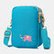 Women Elephant Printed Phone Bag Waterproof Casual Crossbody Bags - Green