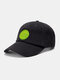 Unisex Cotton Solid Color Letter Pattern Rubber Round Label All-match Sunscreen Baseball Cap - Black