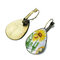 Bohemian Sun Flower Print Earrings Water Drop Shape Sunflower Gem Mount Ear Hook Women Jewelry Gifts - 18