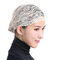 Women Muslim Head Coverings Shiny Lace Headscarf Hat Islamic Cap - Beige