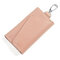Men Cow Leather Wallet Key Genuine Leather Passport Wristlet Wallet - Pink