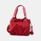 Women Large Capacity Waterproof Shoulder Bag Handbag - Wine Red