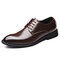 Men Classic Pointed Toe Lace Up Business Casual Formal Casual Shoes - Brown
