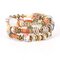 Bohemian Glass Printed Bead Bracelet Multi-Layer Bead Bracelet Retro Style For Women - White