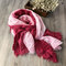 Cotton And Linen Hanging Dyeing Contrast Color Gradient Stitching Oversized Scarf Retro Literary Style Shawl Mori Female - Red