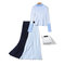 Royal Sister Suit Skirt Temperament Was Thin Knitted Shirt Pleated Skirt Fashion Two-piece Women - Blue