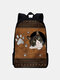 Women Men Cat Pattern Prints Large Capacity Backpack - #03