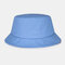 Unisex Fashion Casual Jelly Color Solid Poetable Sunscreen Outdoor Sun Hat Bucket Hat - Blue