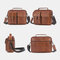 Men Casual Genuine Leather Crossbody Bag - Brown