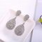 Fashion Ear Drop Earrings Silver Gold Water Drop Flash Rhinestone Earrings Elegant Jewelry for Women - Silver