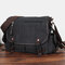 Men Vintage Large Capacity Wear-Resistant Canvas Crossbody Bag Casual Shoulder Bag - Black Without Logo