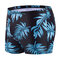 Mens Stylish Print Smooth Breathable Swimwear Stretch Waist Quick Dry Swim Shorts With Pad - Dark Blue
